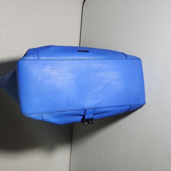 Rebecca Minkoff Bowery Leather Tote bag Electric Blue with Black Hardware purse - Picture 8 of 16